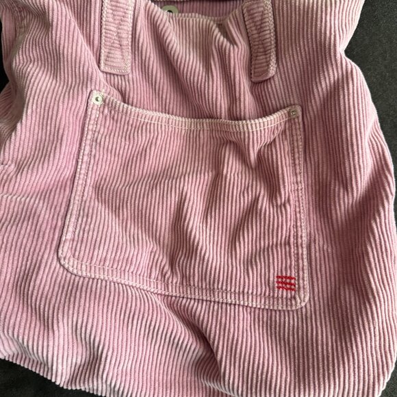Pink Corduroy Tote Bag With Front Pocket 100% Cotton Casual Everyday Use 14x15 I - Picture 2 of 5